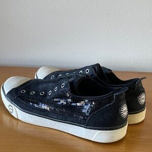 Black sequined UGG sneakers